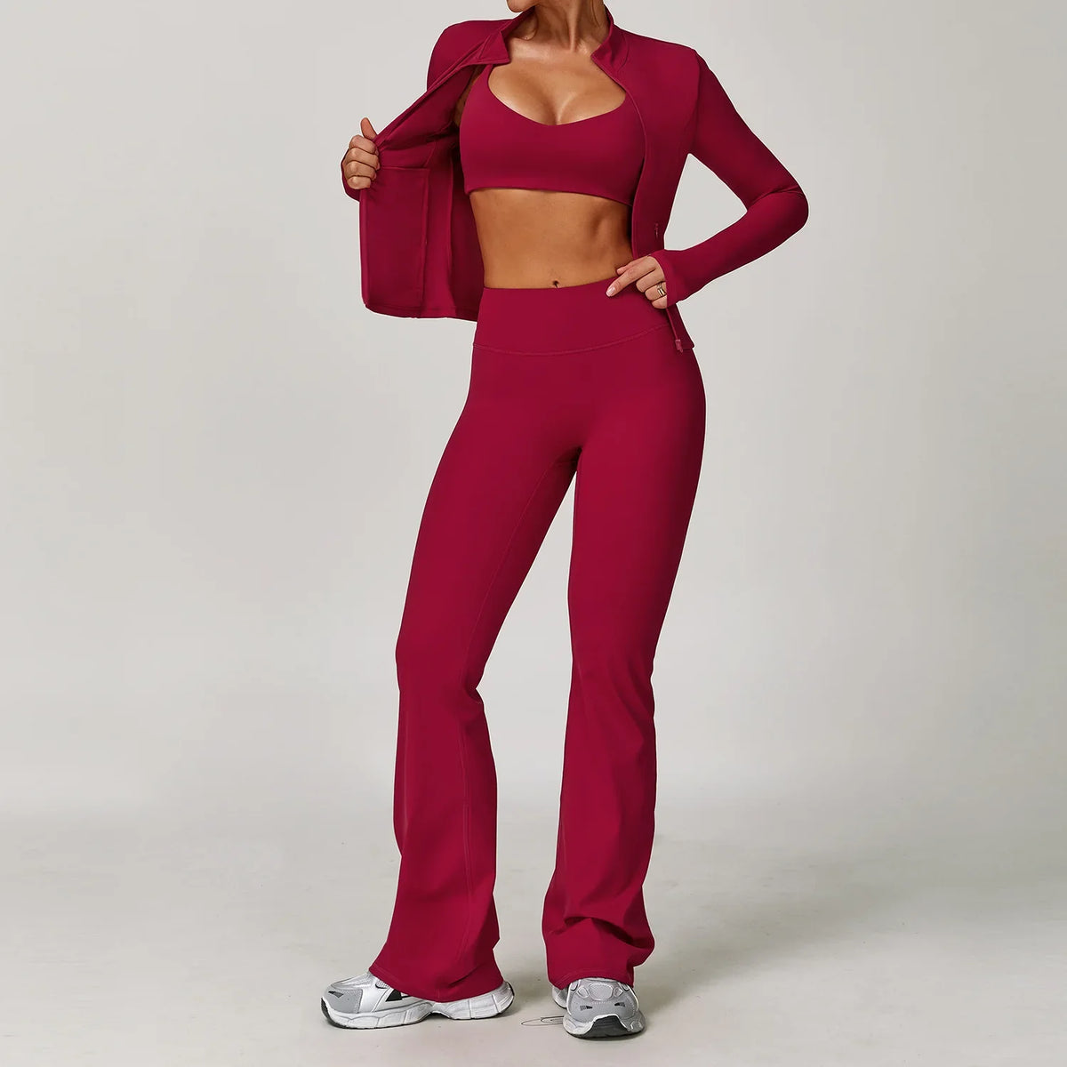 2/3PCS Yoga Suit Sports Set Gym Set Women Tracksuit Running Workout Clothes Long Sleeve Sports Bra Athletic Wear Yoga Clothing