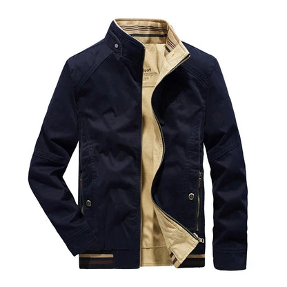 DIMUSI Autumn Men's Double-sided Military Jacket Casual Man Cotton Business Coats Fashion Men Multi-pocket Jackets Clothing 8XL