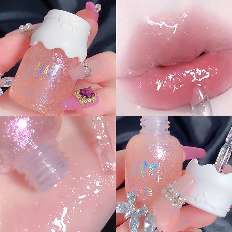 Butterfly shaped milk can lip balm moisturizes and moisturizes the mirror surface, with a shimmering and pouty lips