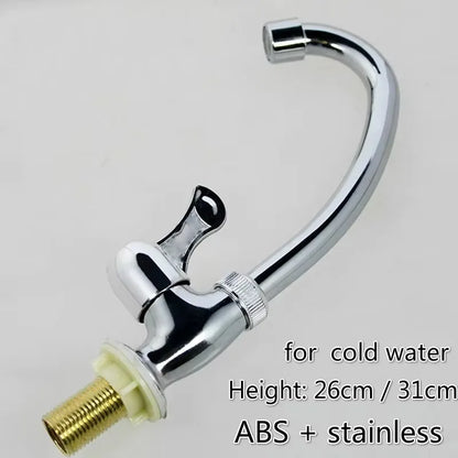 1pcs Stainless Cold Water Tap Basin Kitchen Bathroom Wash Basin Faucet Suitable Home Bathroom Supplies