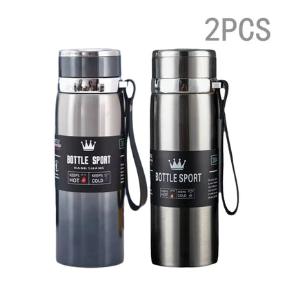 1000ml Thermal Water Bottle Thermos Vacuum Flask Double Stainless Steel Coffee Tea Insulated Cup Leakage-proof for Office