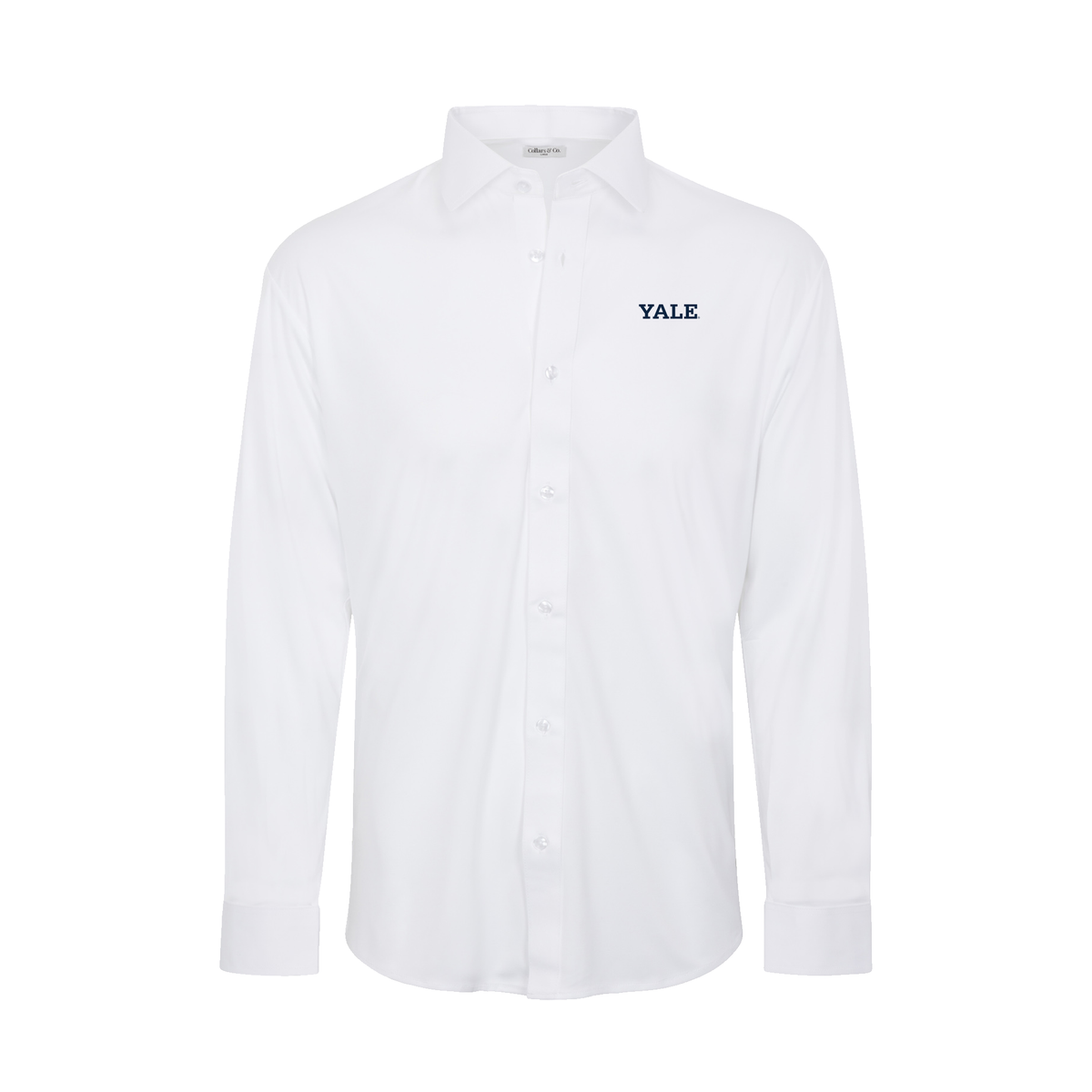 Yale Quattro Flex Dress Shirt with Semi-Spread Collar White