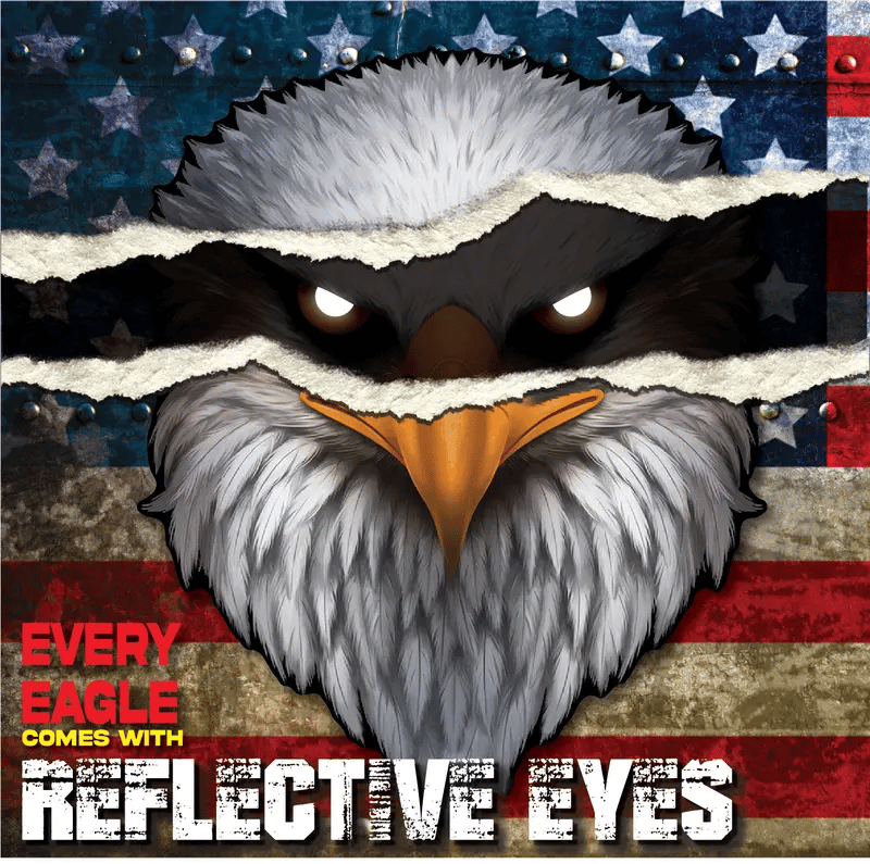 Reflective Eyes Eagle Decal🦅 – Patriotic USA Flag Vinyl Sticker for Trucks, Cars, Coolers, Laptops – Waterproof & Fade-Resistant