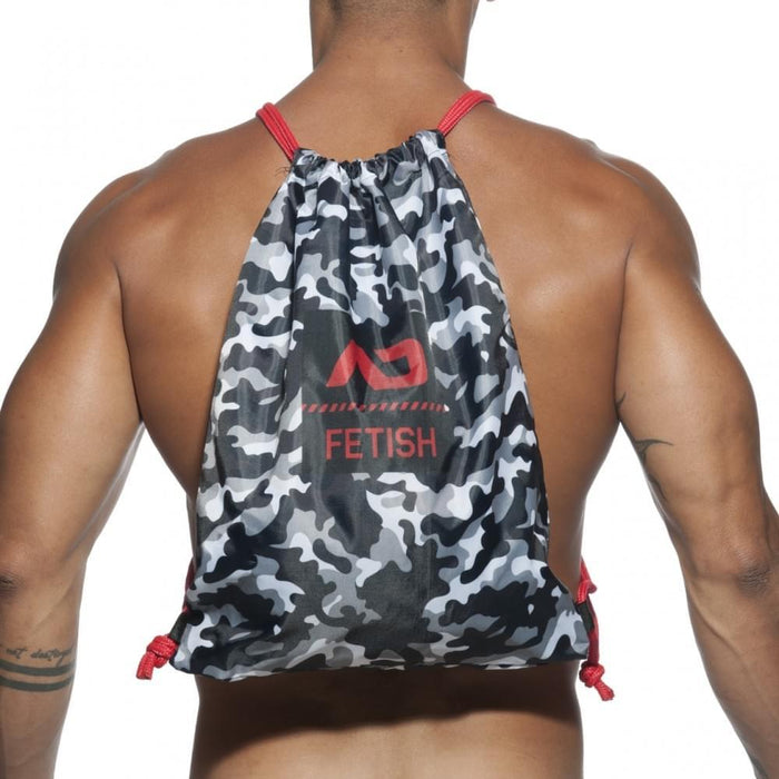AD Camo Backpack – Lightweight Drawstring Bag (Charcoal Camo) - | Addicted - | MAD Lifestyle