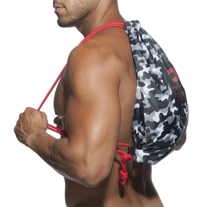 AD Camo Backpack – Lightweight Drawstring Bag (Charcoal Camo) - | Addicted - | MAD Lifestyle