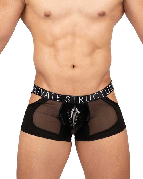 Alpha Low Waist Mesh Back Jockstrap Trunk - Shades of Black - | Private Structure - | MAD Lifestyle