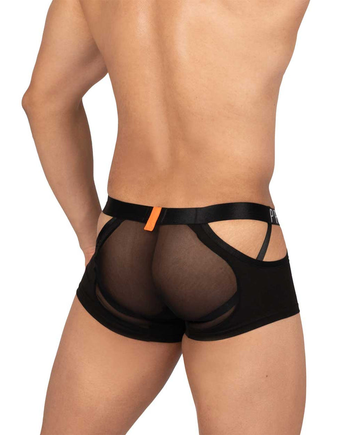 Alpha Low Waist Mesh Back Jockstrap Trunk - Shades of Black - | Private Structure - | MAD Lifestyle