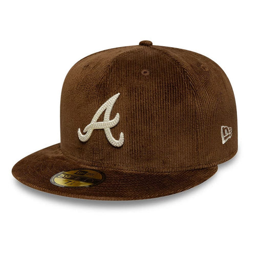 This is a Atlanta Braves MLB Cord Dark Brown 59FIFTY Fitted Cap 1