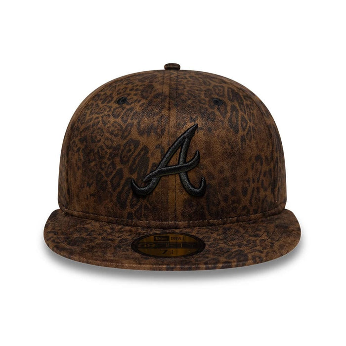 Pictured is this MLB Leopard Atlanta Braves 59FIFTY Fitted cap in black. 3