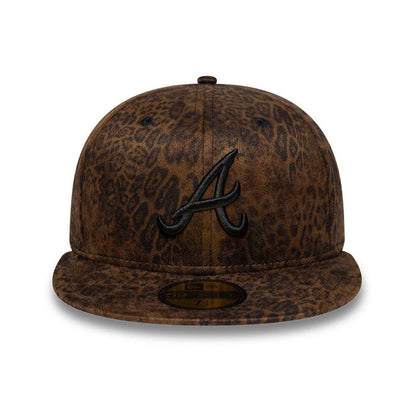 Pictured is this MLB Leopard Atlanta Braves 59FIFTY Fitted cap in black. 3