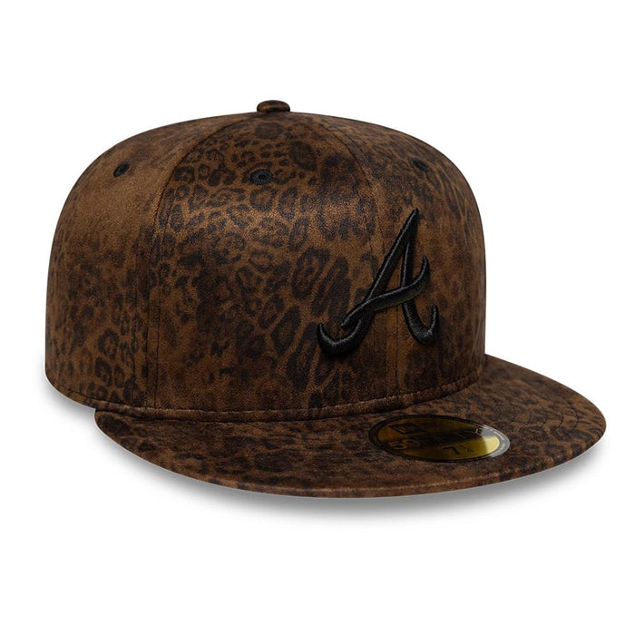 Pictured is this MLB Leopard Atlanta Braves 59FIFTY Fitted cap in black. 4
