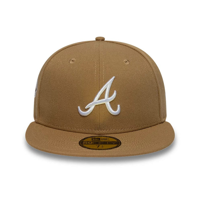 This is a Atlanta Braves MLB Sidepatch Beige 59FIFTY Fitted Cap 2