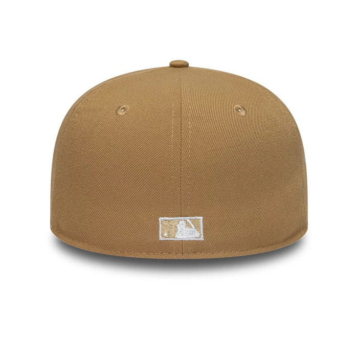 This is a Atlanta Braves MLB Sidepatch Beige 59FIFTY Fitted Cap 6