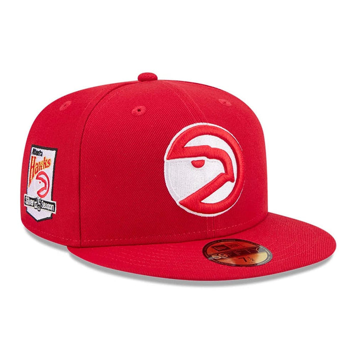 Pictured is this NBA Hardwood Classic Atlanta Hawks 59FIFTY Fitted cap in red. 1