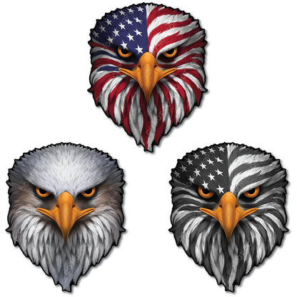 Reflective Eyes Eagle Decal🦅 – Patriotic USA Flag Vinyl Sticker for Trucks, Cars, Coolers, Laptops – Waterproof & Fade-Resistant