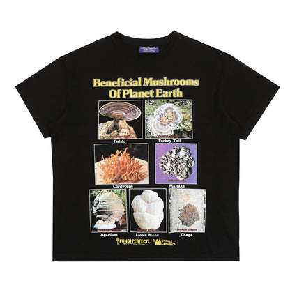 Beneficial Mushrooms Earth T-Shirt - Black