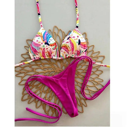 Bikini Print Swimsuit Beach Sexy Ladies Swimwear Seaside Vacation