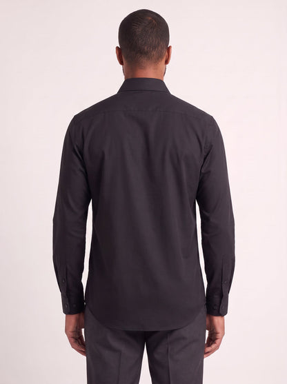 Black classic fit dress shirt on model - back view - KCT Menswear