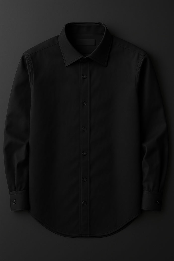 Men's Black Classic Fit Dress Shirt - Formal Wedding Prom - KCT Menswear