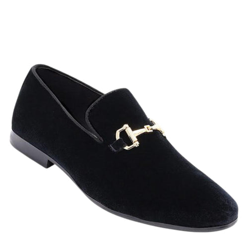Black velvet prom loafer for men – KCT Menswear
