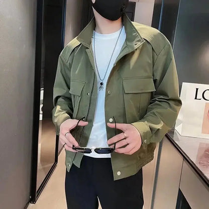 Brand Jackets Men's Trendy Versatile Workwear Men's Clothing Spring Autumn Casual Coats