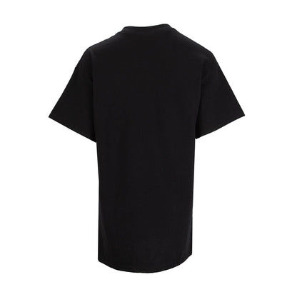 Black unisex T-shirt, plain back view