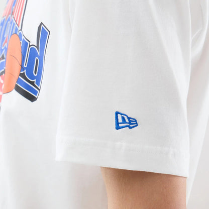 The model is wearing this Space Jam 2 X NBA Brooklyn Nets T-Shirt in white. 5