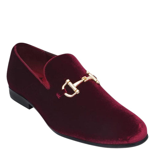 Burgundy velvet prom loafer for men – KCT Menswear