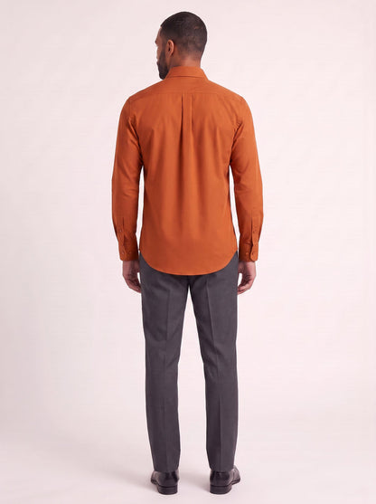 Burnt Orange classic fit dress shirt on model - back view - KCT Menswear