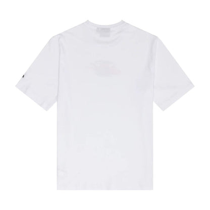 The Male model is wearing Chicago Bulls NBA Paint Graphic White T-Shirt 2