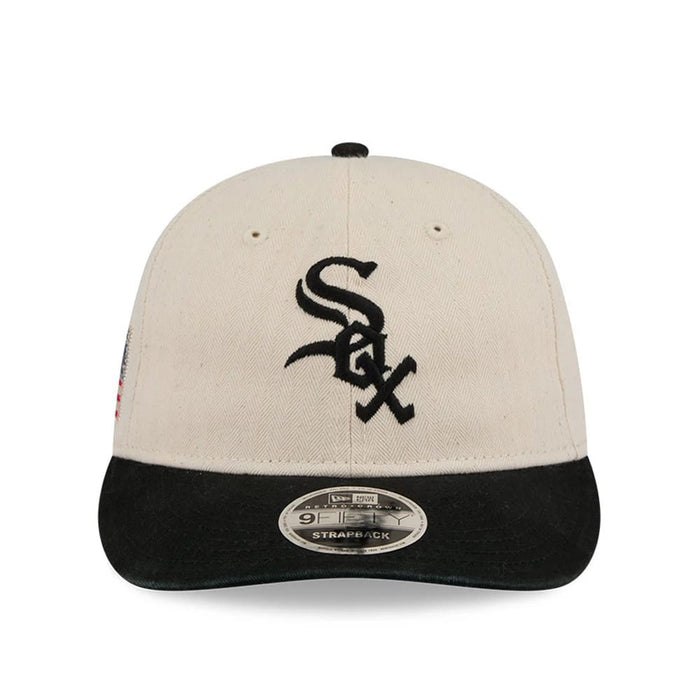 This is a Chicago White Sox MLB Americana Herringbone White Retro Crown 9FIFTY Adjustable Cap 4