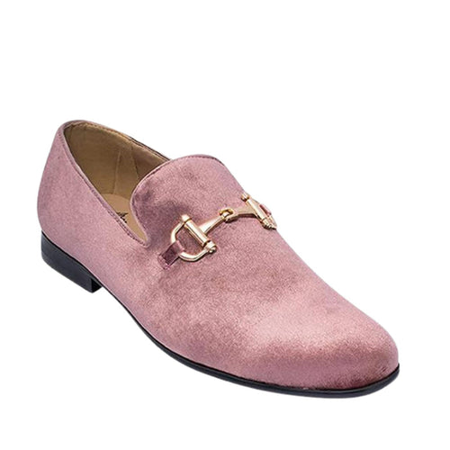 Dusty Pink velvet prom loafer for men – KCT Menswear