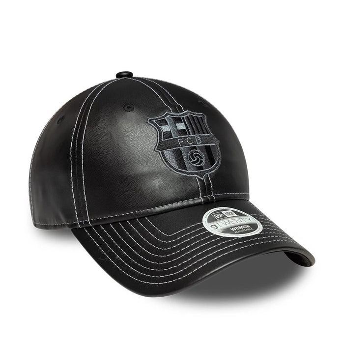 This is a FC Barcelona Womens PU Black 9TWENTY Adjustable Cap 3