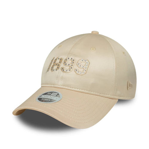 This is a FC Barcelona Womens Rhinestone Light Beige 9TWENTY Adjustable Cap 1
