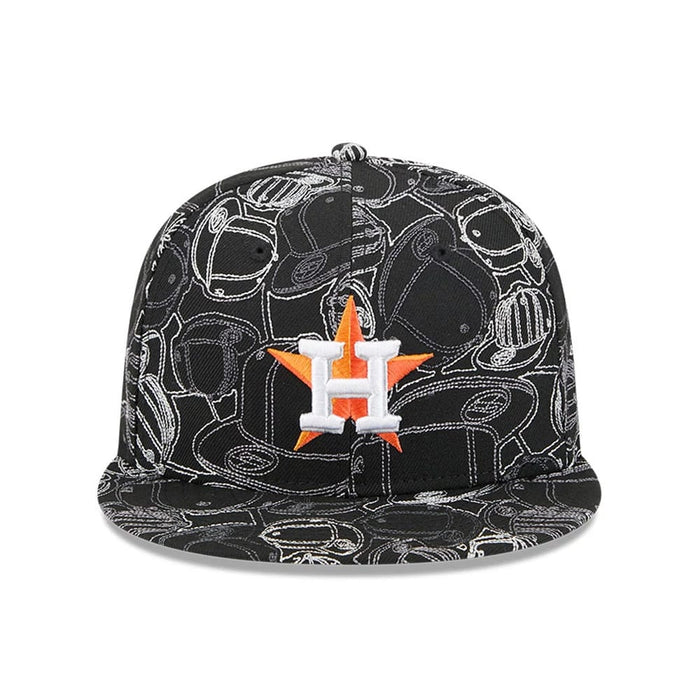 Pictured is this MLB Cap Scramble Houston Astros 59FIFTY Fitted cap in black. 3