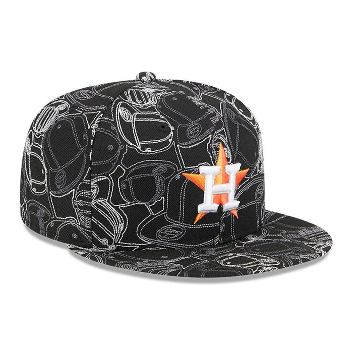 Pictured is this MLB Cap Scramble Houston Astros 59FIFTY Fitted cap in black. 4