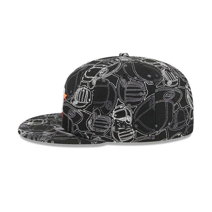 Pictured is this MLB Cap Scramble Houston Astros 59FIFTY Fitted cap in black. 6