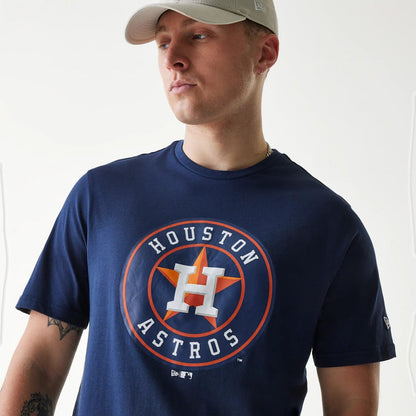 The Male model is wearing Houston Astros MLB Regular Dark Blue T-Shirt 3