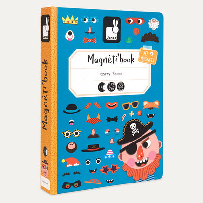Janod Magnetibook Educational Toy - Boy's Crazy Faces