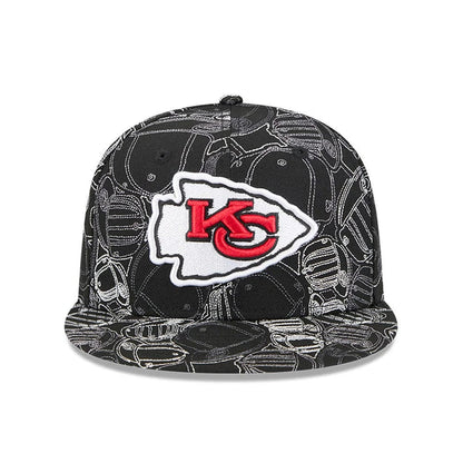 Pictured is this NFL Cap Scramble Kansas City Chiefs 59FIFTY Fitted cap in black. 3
