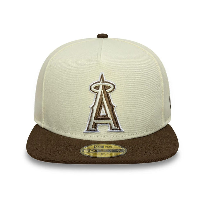 This is a LA Angels MLB Cream 59FIFTY A-Frame Fitted Cap 3