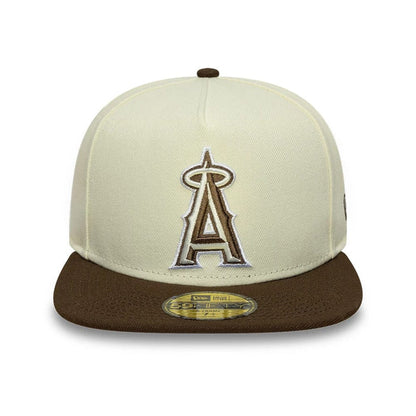 This is a LA Angels MLB Cream 59FIFTY A-Frame Fitted Cap 3