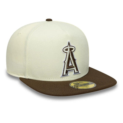 This is a LA Angels MLB Cream 59FIFTY A-Frame Fitted Cap 4