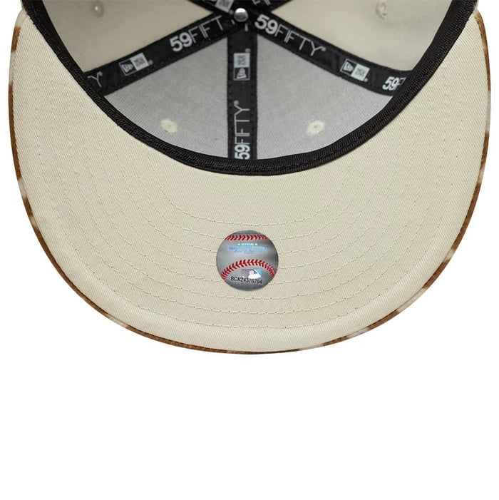 This is a LA Dodgers Animal Print Beige 59FIFTY Fitted Cap 7