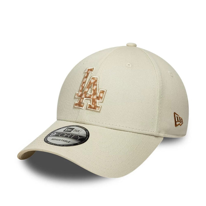 This is a LA Dodgers Animal Print Cream 9FORTY Adjustable Cap 1