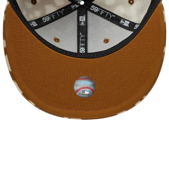 This is a LA Dodgers Animal Print Dark Beige 59FIFTY Fitted Cap 7