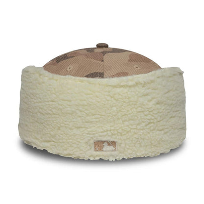 Pictured is this MLB Cord LA Dodgers Downflap 59FIFTY Fitted cap in light beige. 5