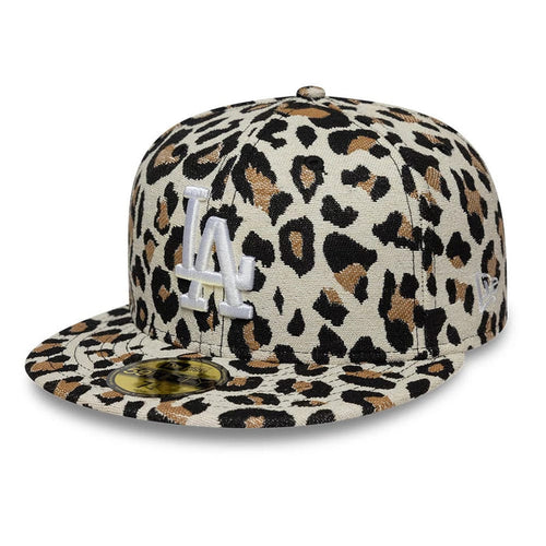 Pictured is this MLB Leopard LA Dodgers 59FIFTY Fitted cap in black. 1
