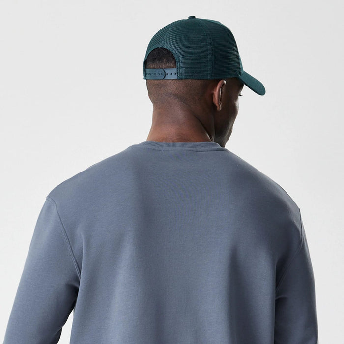 The Male model is wearing LA Dodgers MLB Midi League Essential Dark Grey Oversized Crew Neck Sweater 7