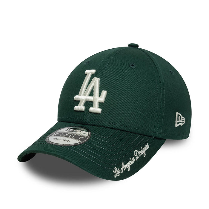 This is a LA Dodgers MLB Visor Script Dark Green 9FORTY Adjustable Cap 1
